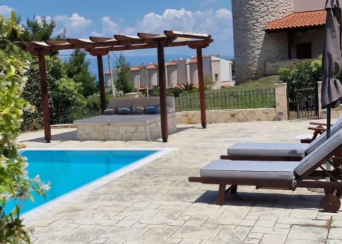 White Lotus With Private Pool Villa Áfitos